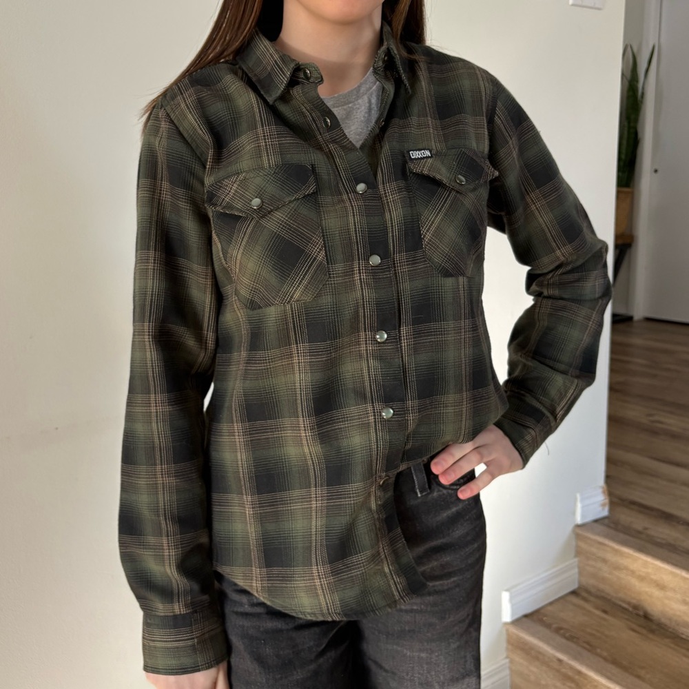 DIXXON Green and Black Plaid Button Down Shirt